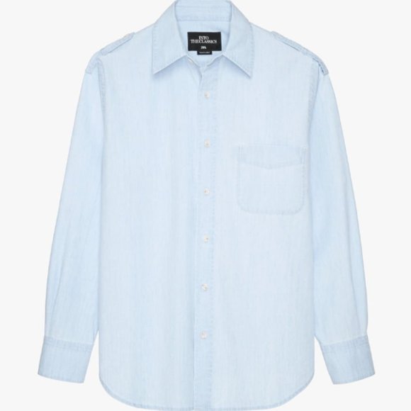 ZARA NEW WOMAN OVERSIZE DENIM SHIRT LIMITED EDITION LIGHT BLUE 5216/266 Size M - Picture 7 of 9